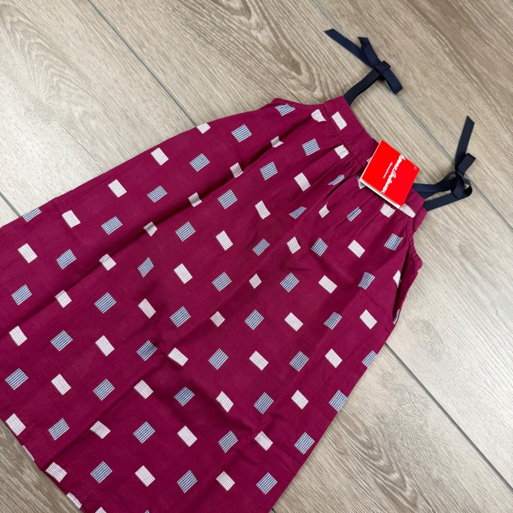 Hanna Andersson Girls Dress Cotton Geometric Print Burgundy Size 110/5-6